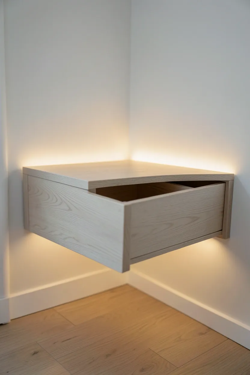 Floating Nightstands with Hidden Storage