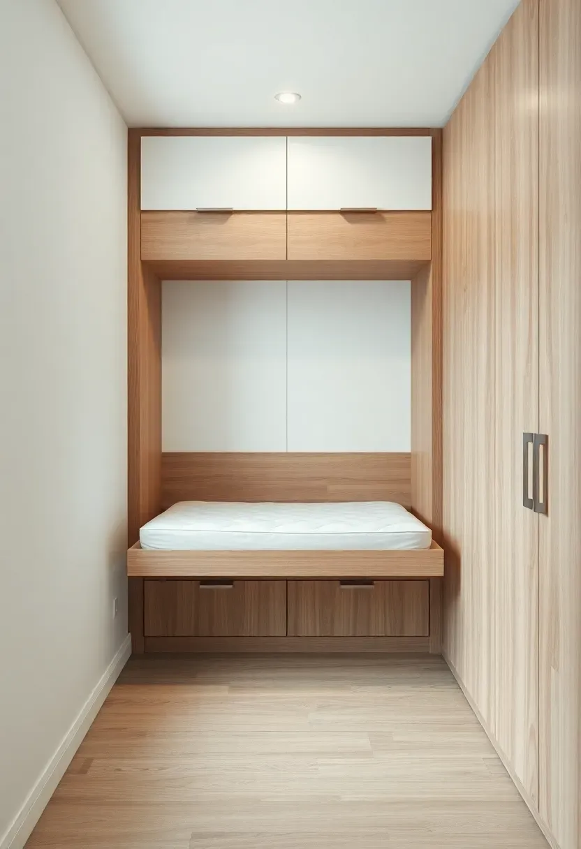 Wall-Mounted Murphy Bed with Built-In Cabinetry