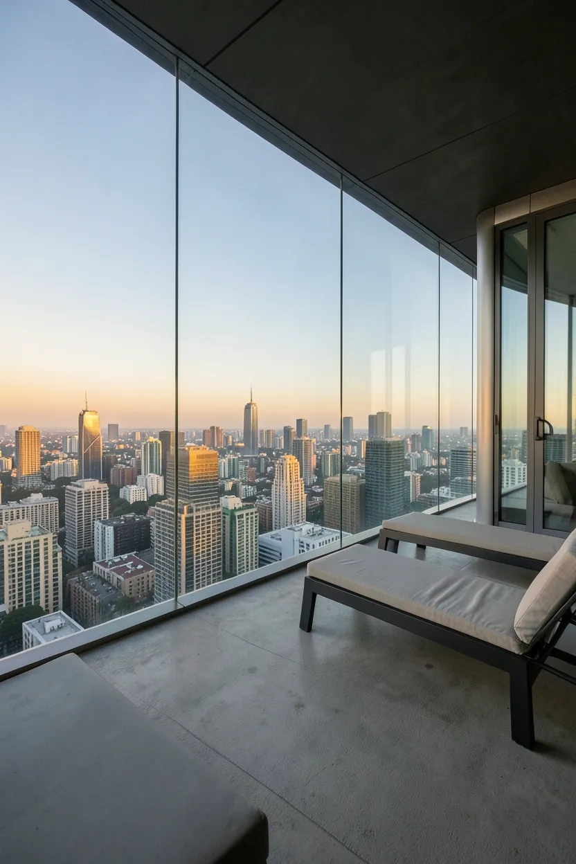 Glass Railing Deck with City Views