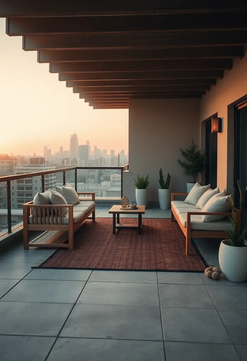 Indoor-outdoor rug zone