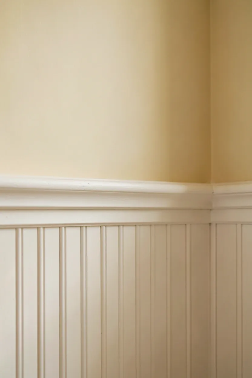 Ceiling-mounted rain showerhead with handheld combo in a frameless glass shower in a modern bathroom