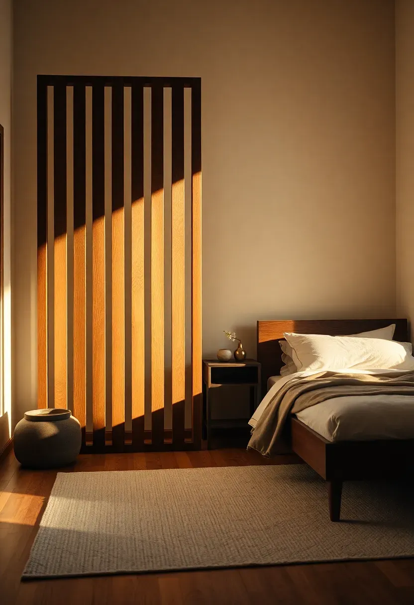 Slatted wood divider for a dressing zone