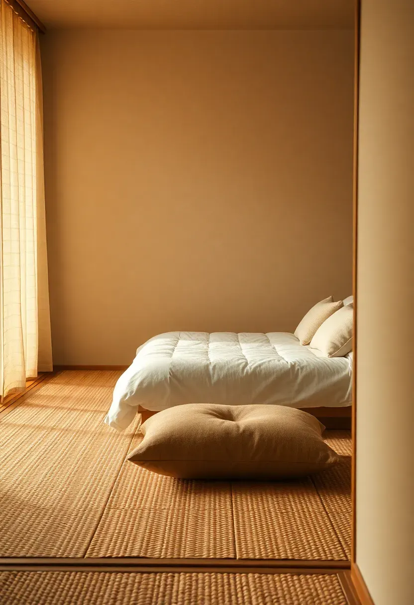 Tatami-style floor zone for quiet texture