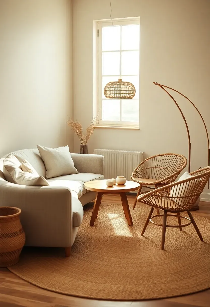 Curved Circulation With Round Center Table