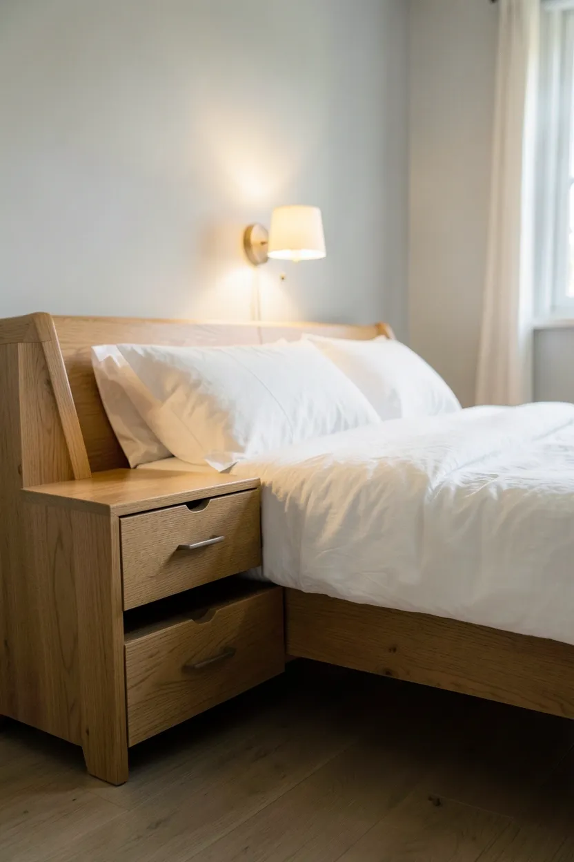 Bed Frame with Integrated Bedside Shelves