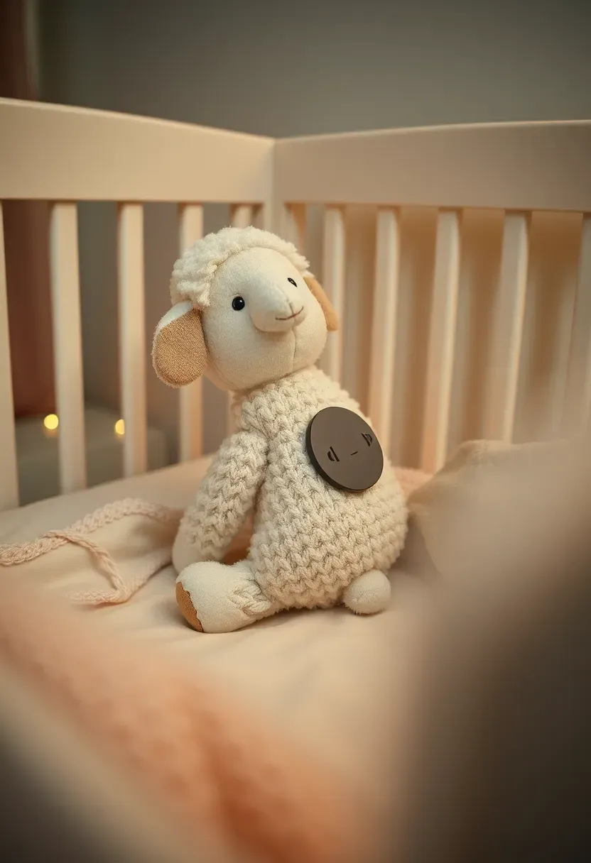 musical lullaby toy with soft fabric and wind-up mechanism for baby girl