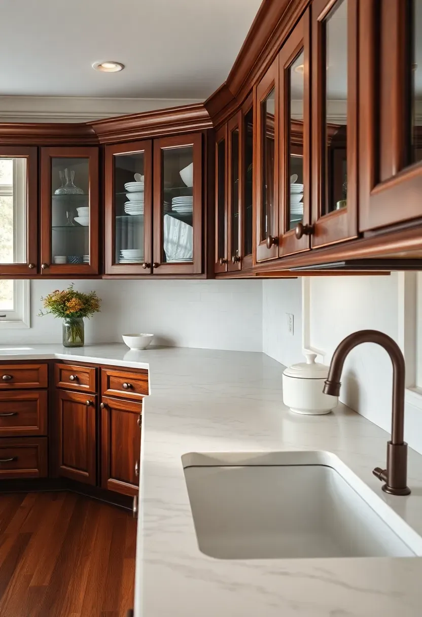 Cherry with marble countertops