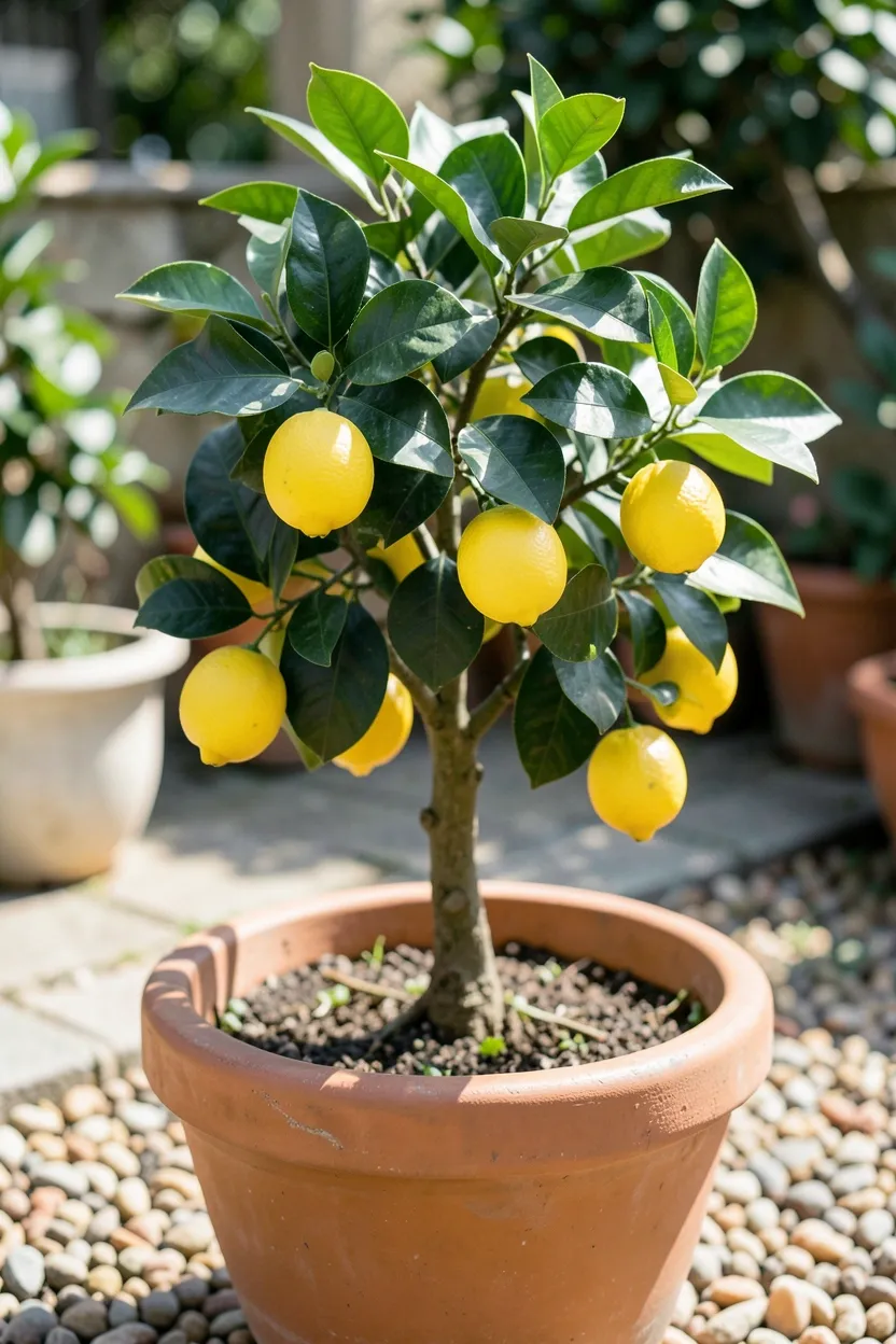 Dwarf Fruit Tree in Large Container
