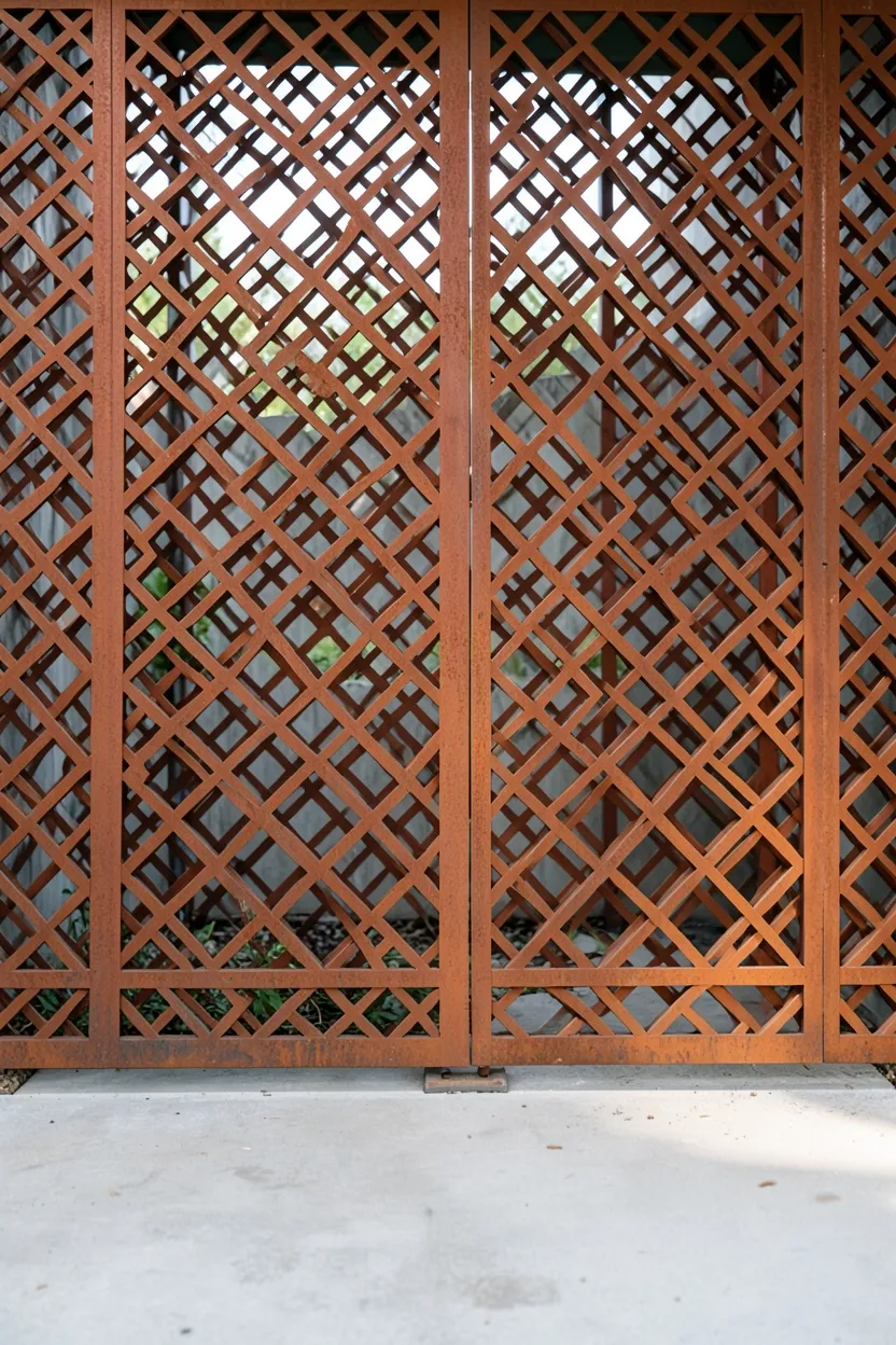 Privacy Screen with Geometric Pattern