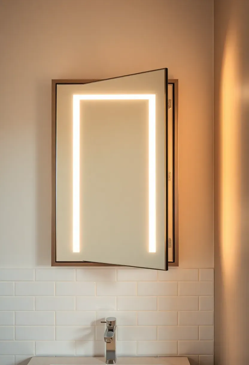 Recessed medicine cabinet with lighting