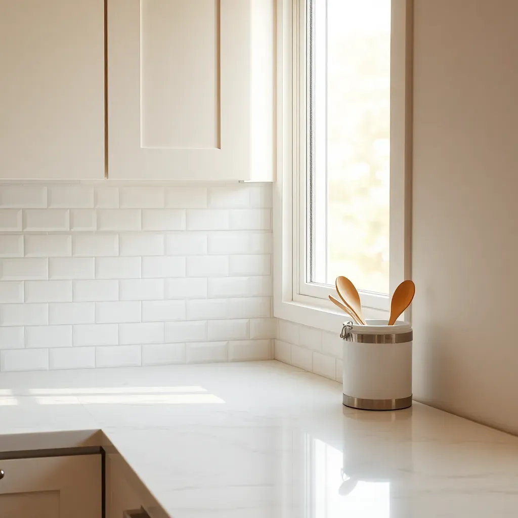 Subway tile with warm grout lines