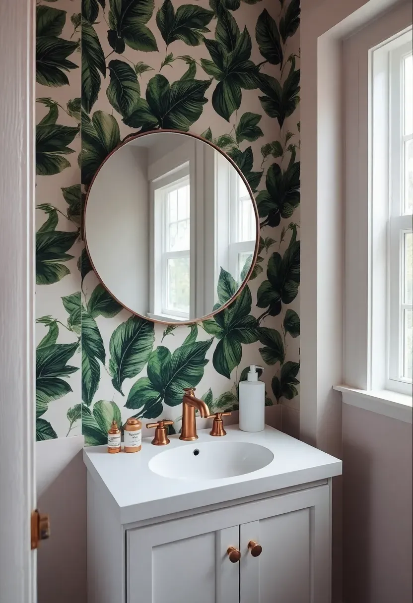 Statement wallpaper on single wall