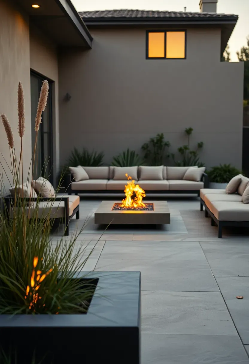Mediterranean tile patio with fountain accent