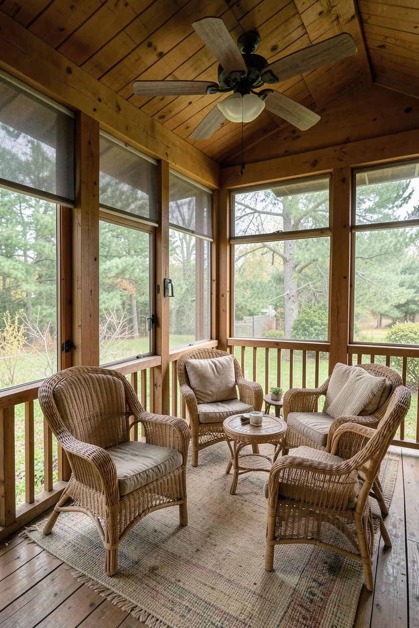 Traditional Screened Porch with Storm Windows