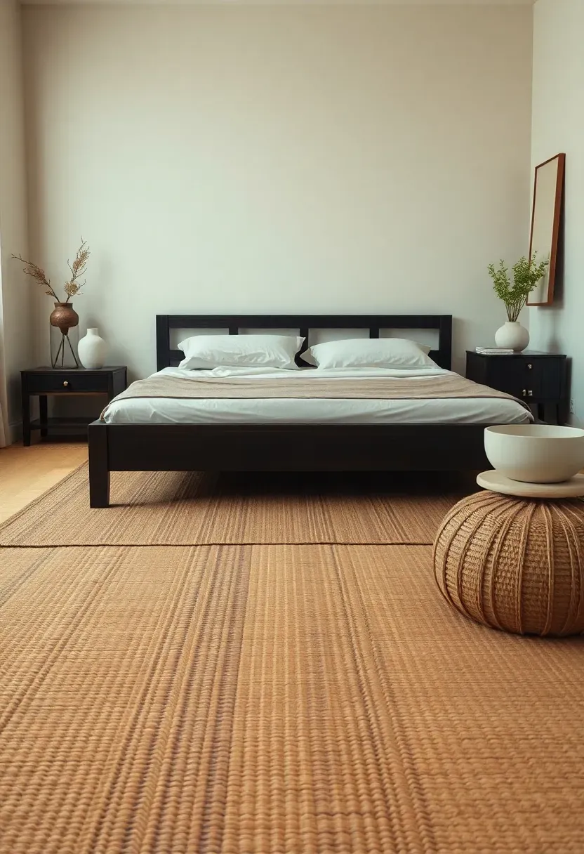 Tatami-inspired rug grid for zoning