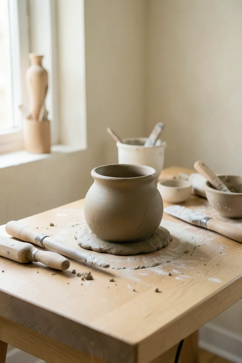 Imperfect but cozy minimalist apartment corner — simple decor showing that calm living doesn't require perfection