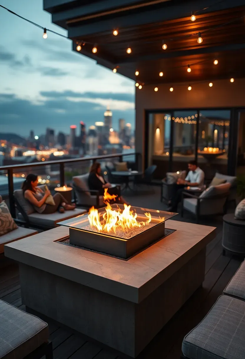 Fire pit table for cool evenings