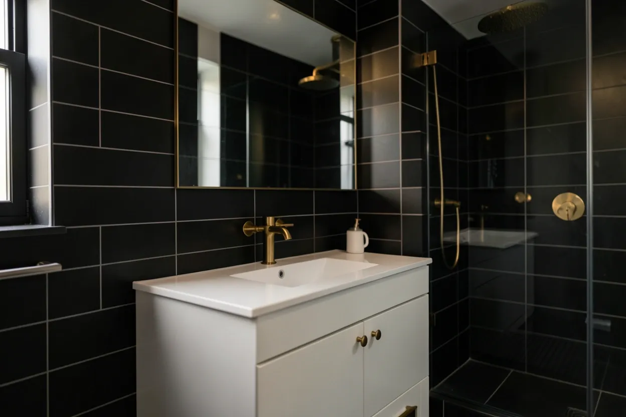 27 Black Tile Bathroom Ideas for a Chic Makeover for a Calm and Modern Bathroom