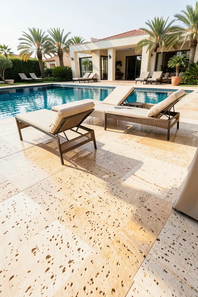 Travertine Patio for Luxury Look