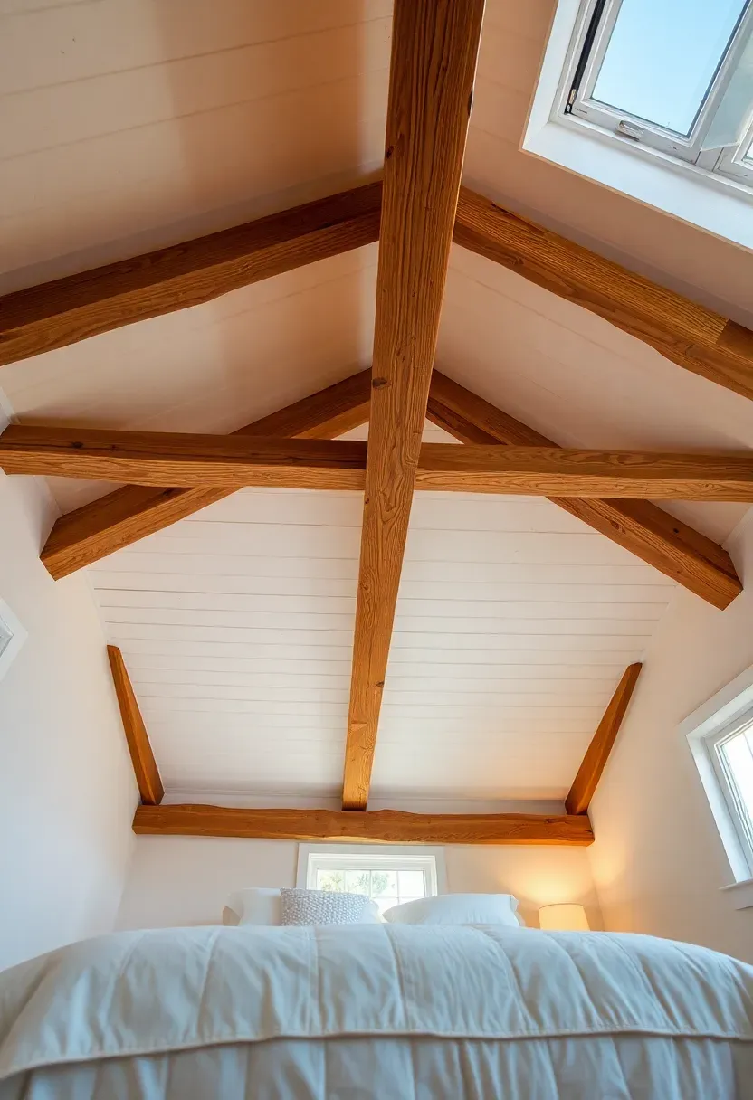 Wooden ceiling beams for rustic warmth