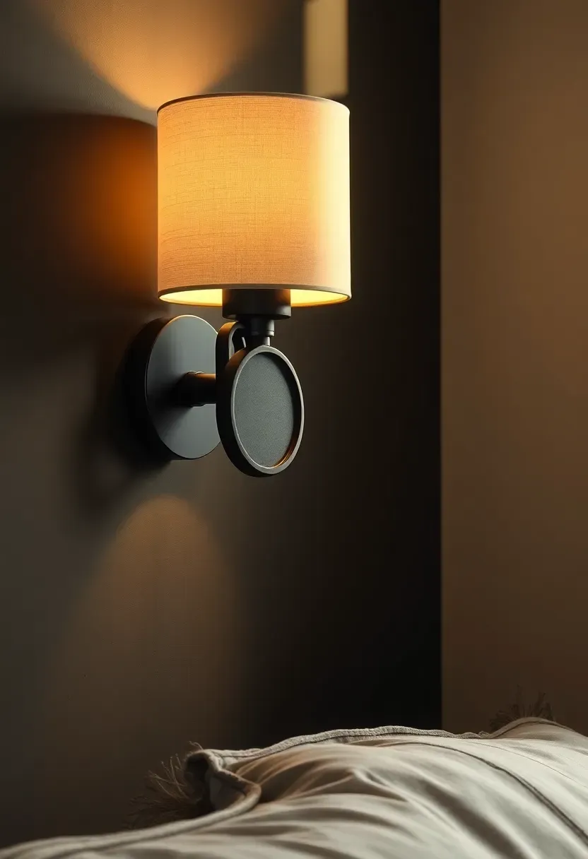 Sculptural sconce with dimmer glow