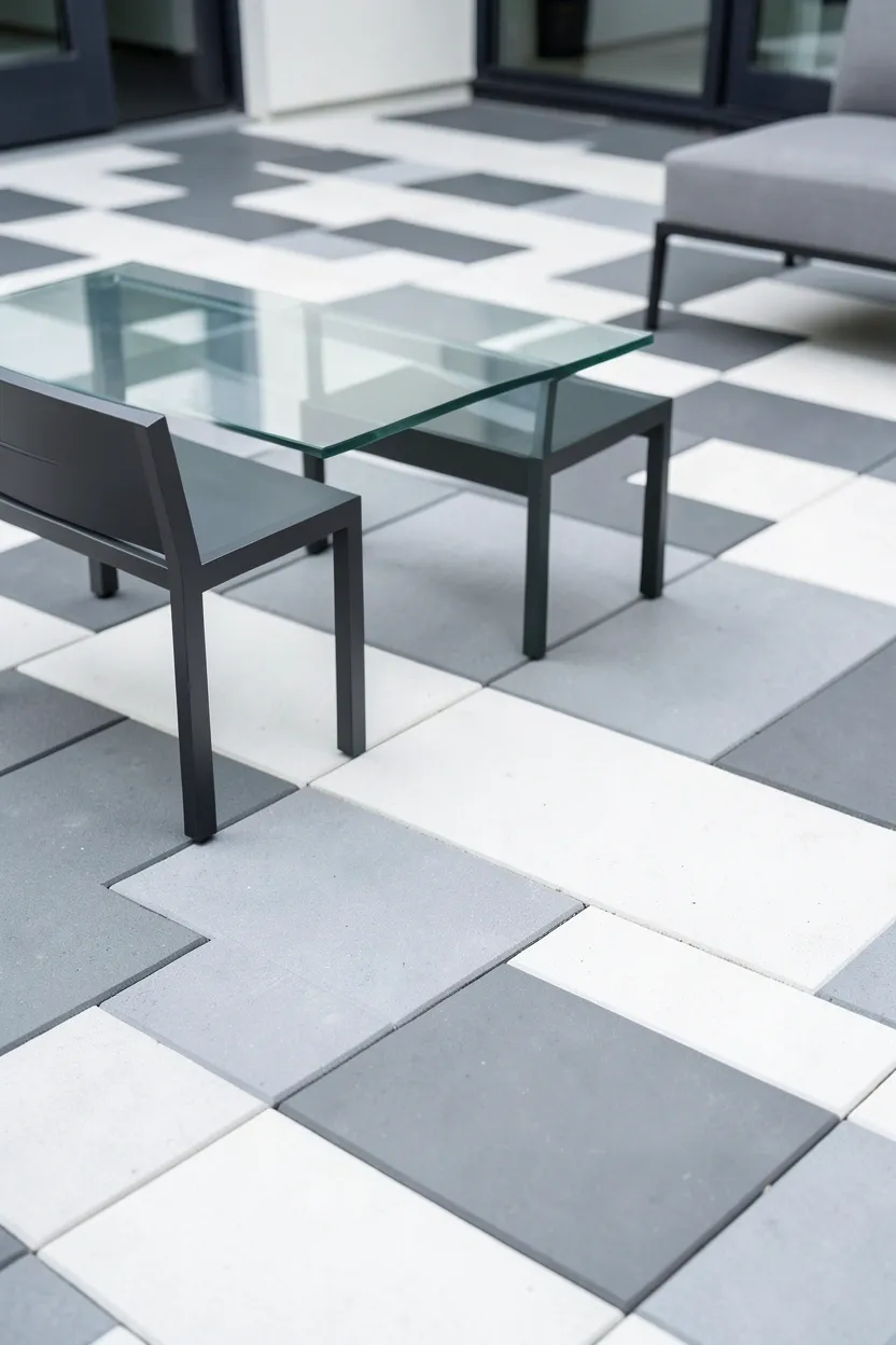 Modern Geometric Paver Layout