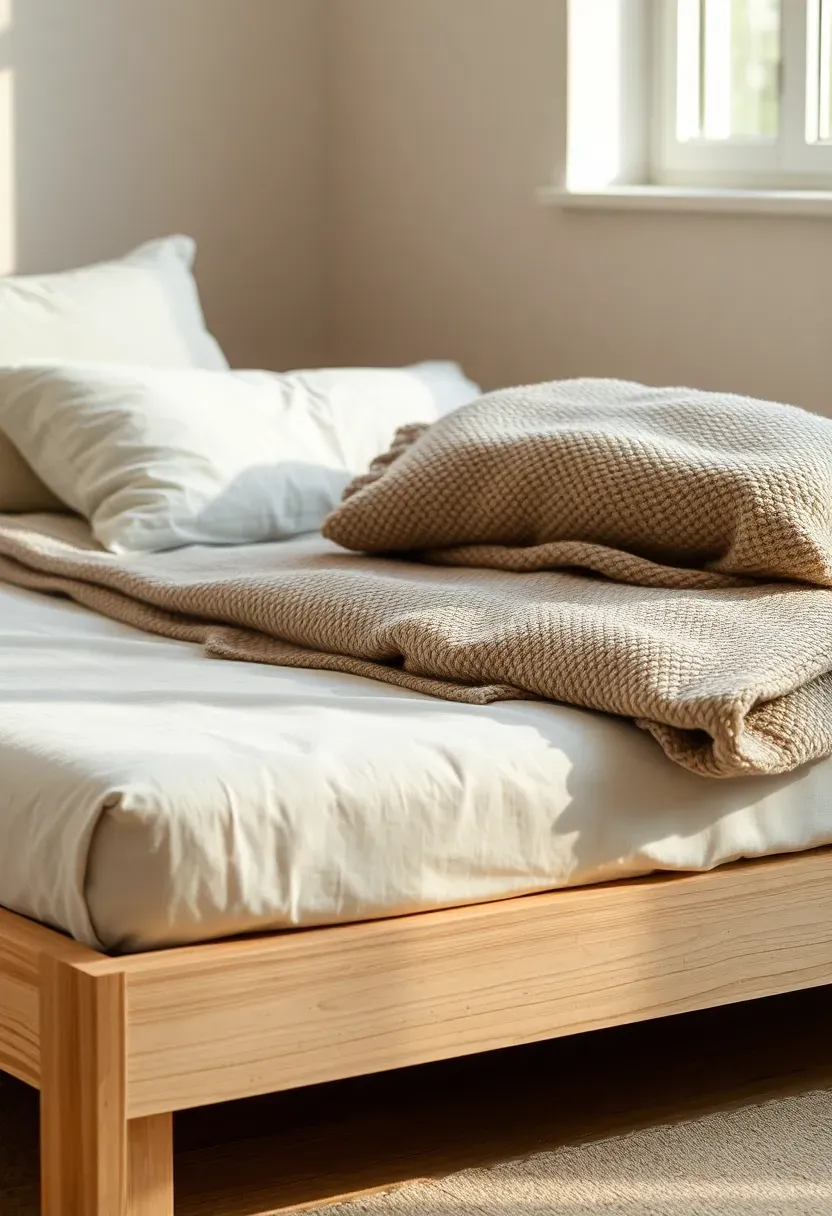 Layered linen and wool textiles in a tight palette