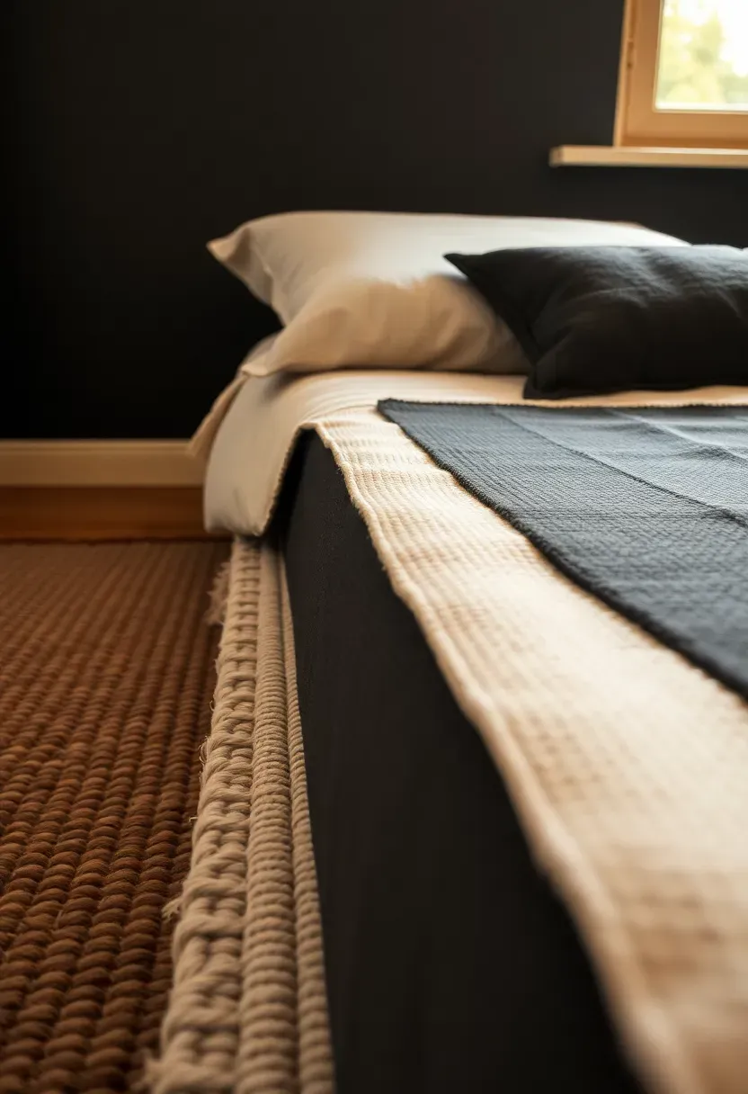 Layered rugs with a dark runner