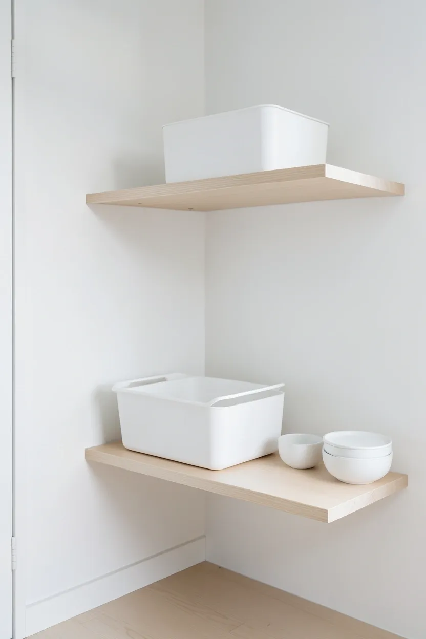 Soft blush pink nursery corner in a master bedroom with gold drawer pulls, brass lamp base, and cream textiles for a feminine bonding space