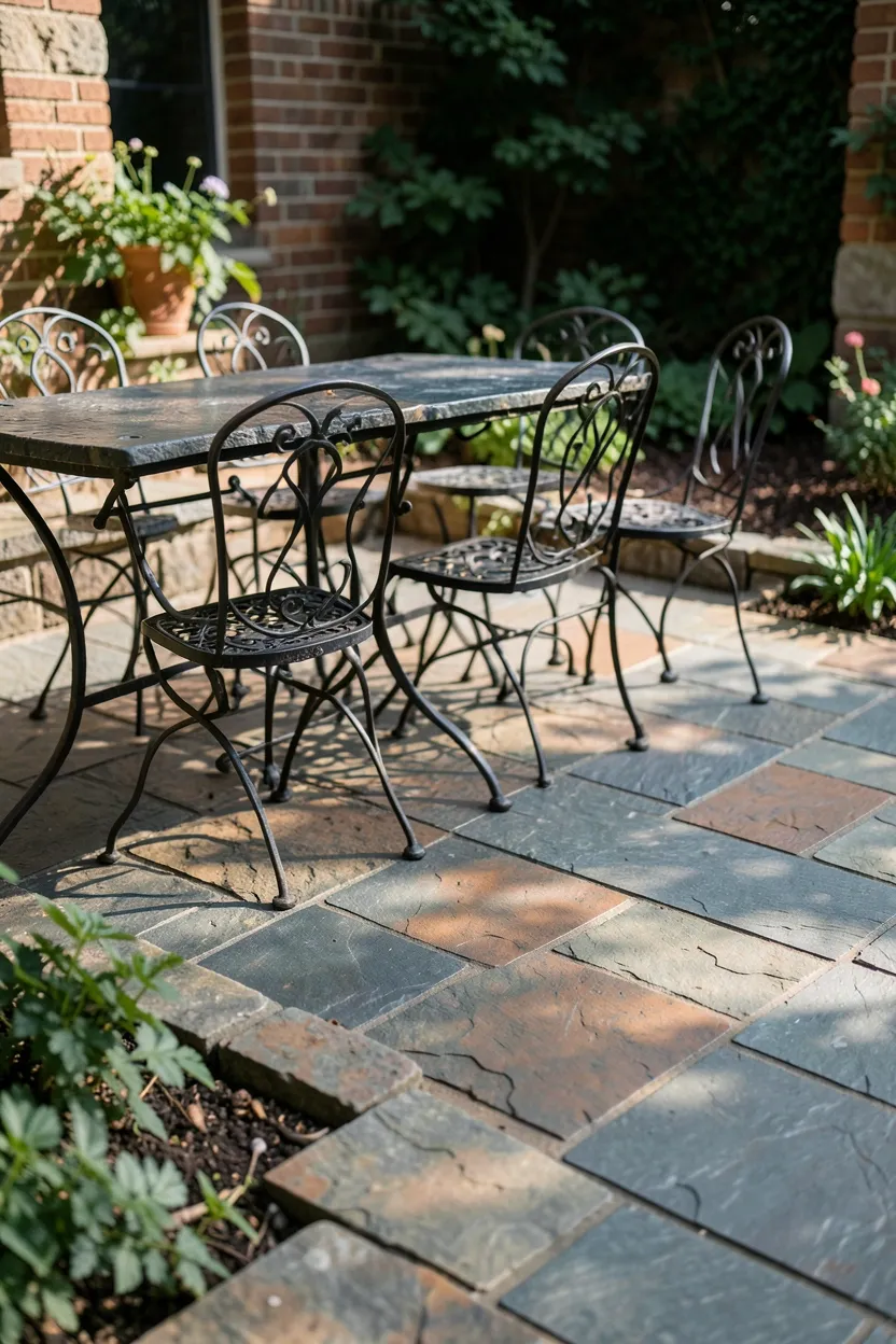 Stamped Concrete Patio with Stone Pattern