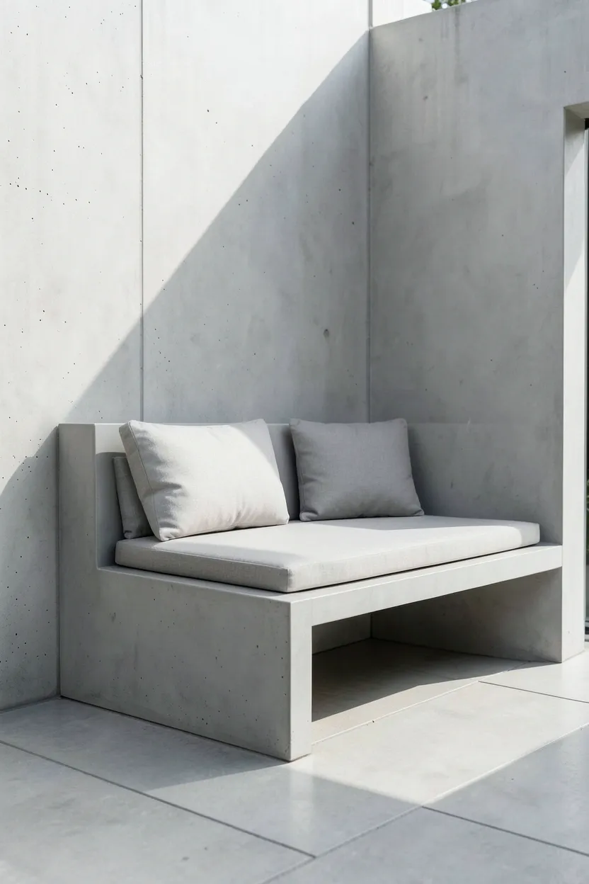 Minimalist Built-in Seating Wall