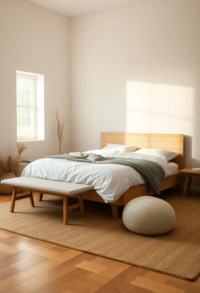 17 Ideas for a Minimalist Bedroom with Natural Textures for Comfort and Visual Balance