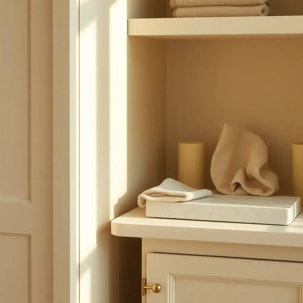 Aged brass accents and linen whites