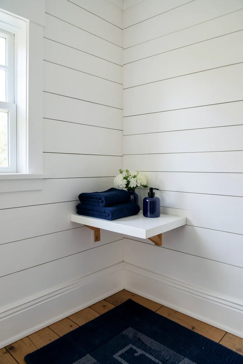 White Shiplap with Blue Accents