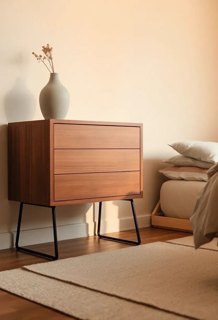 Low dresser with black steel legs