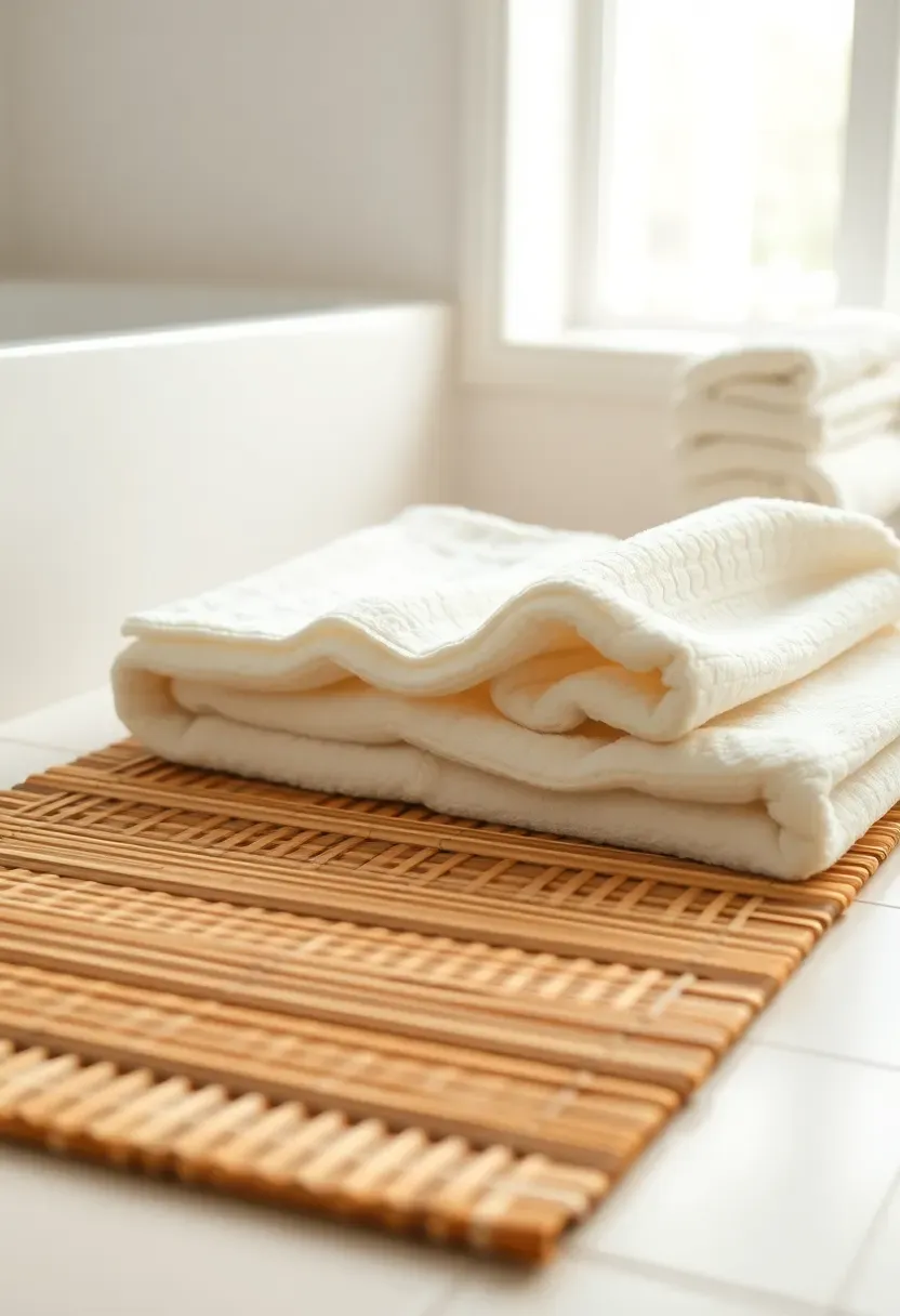 Bamboo bath mat softening
