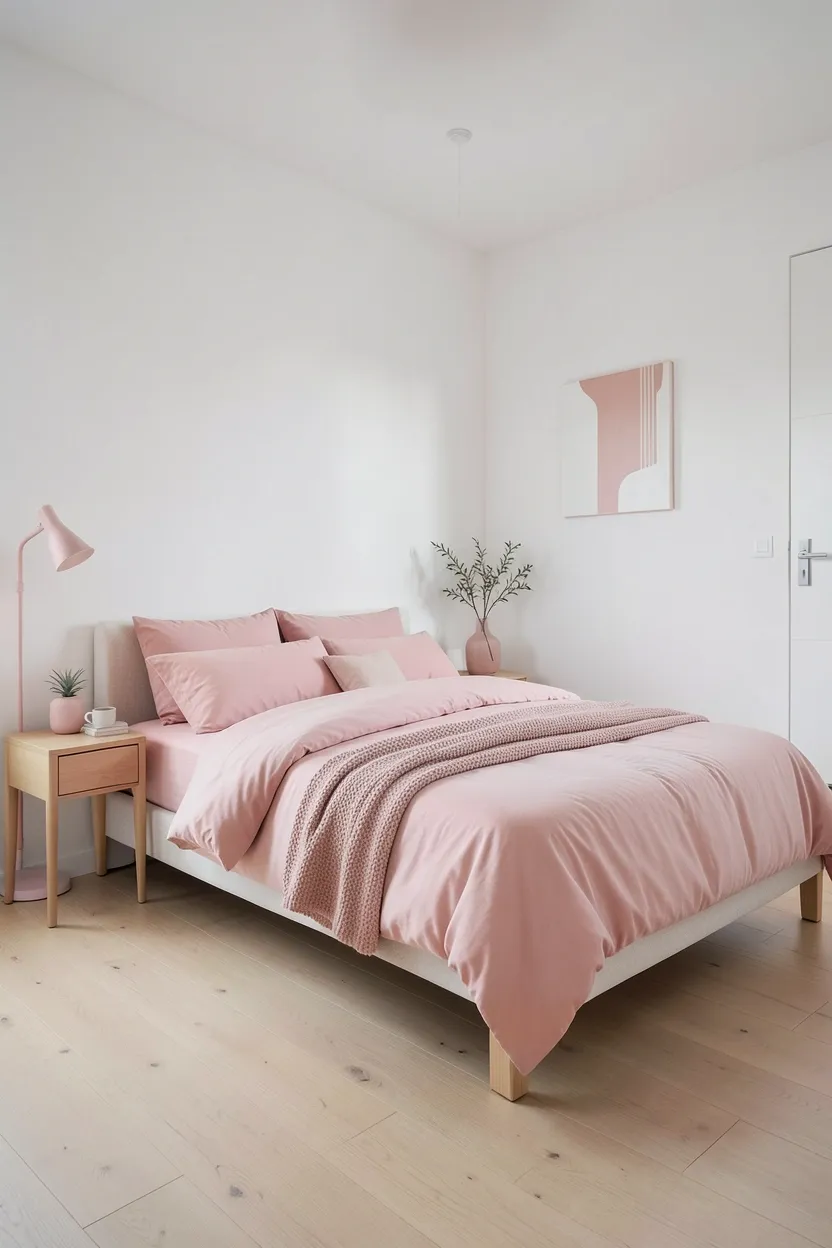 Soft Pink Scandi-Style Bedroom