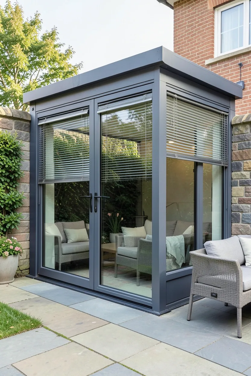 Patio Enclosure with Insulated Glass and Thermal Blinds