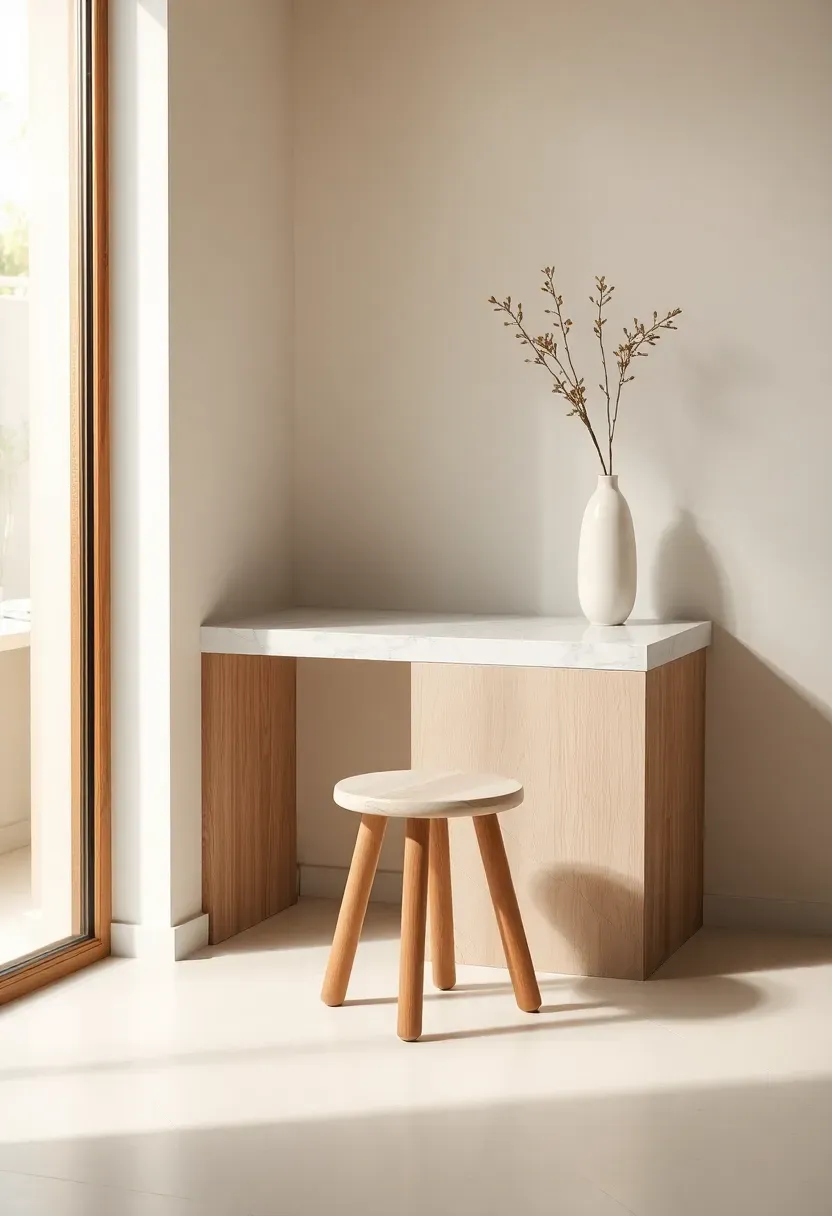 Quartz side shelf with waterfall return