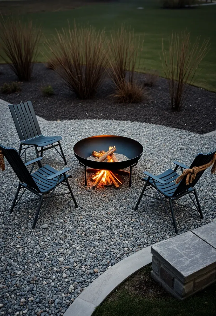 Fire-pit circle on crushed granite