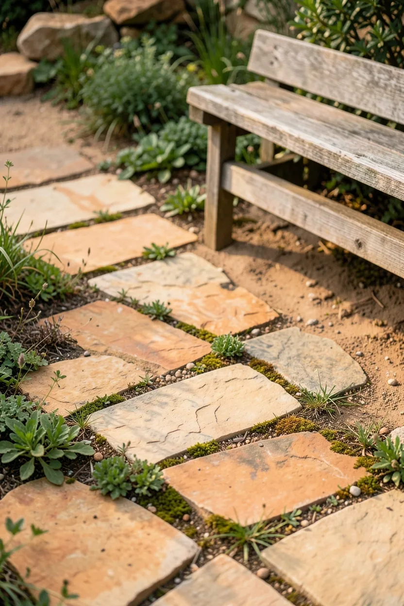 Rustic Flagstone Paver Patio