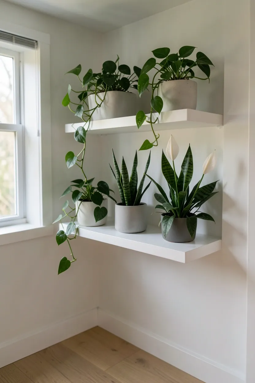 Green Plant Shelf Display