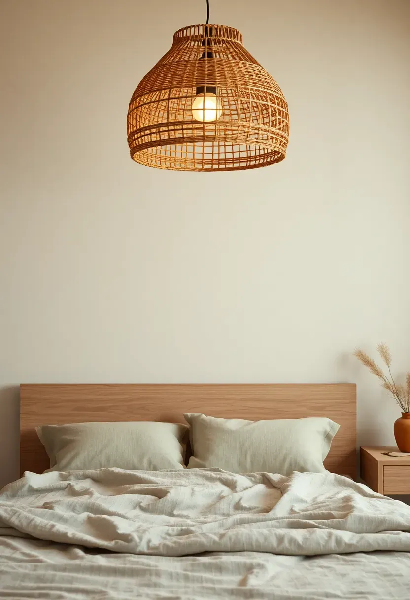 Rattan pendant shade