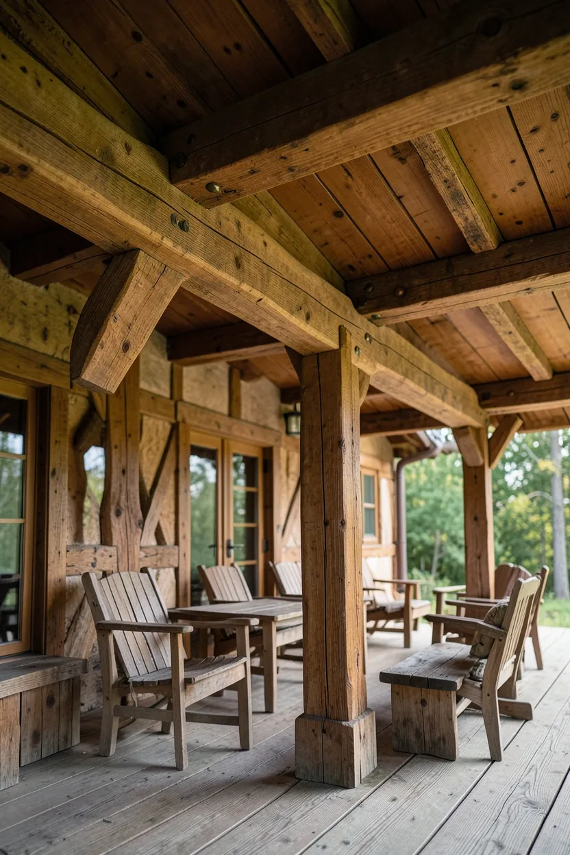 Rustic Timber Frame Covered Patio