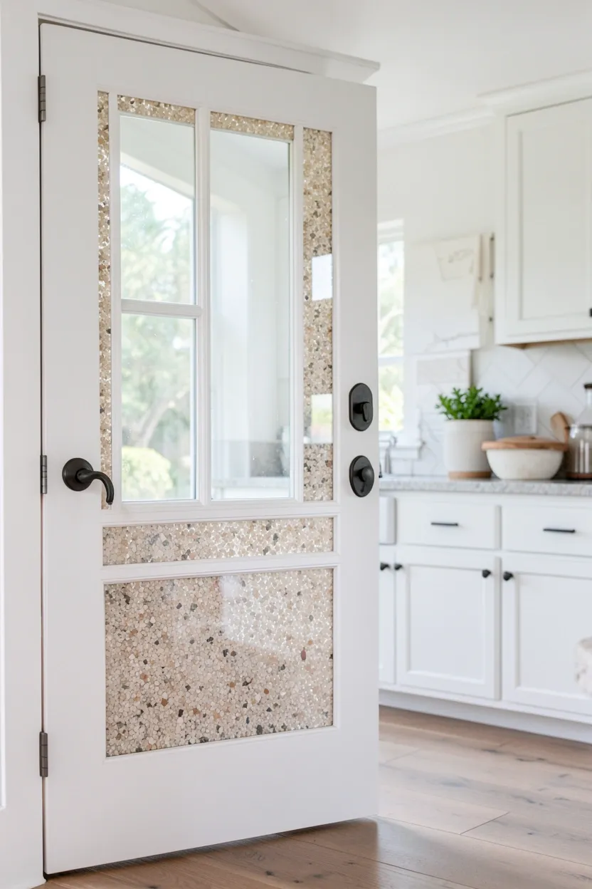 Coastal Pantry Door with Glass Insert
