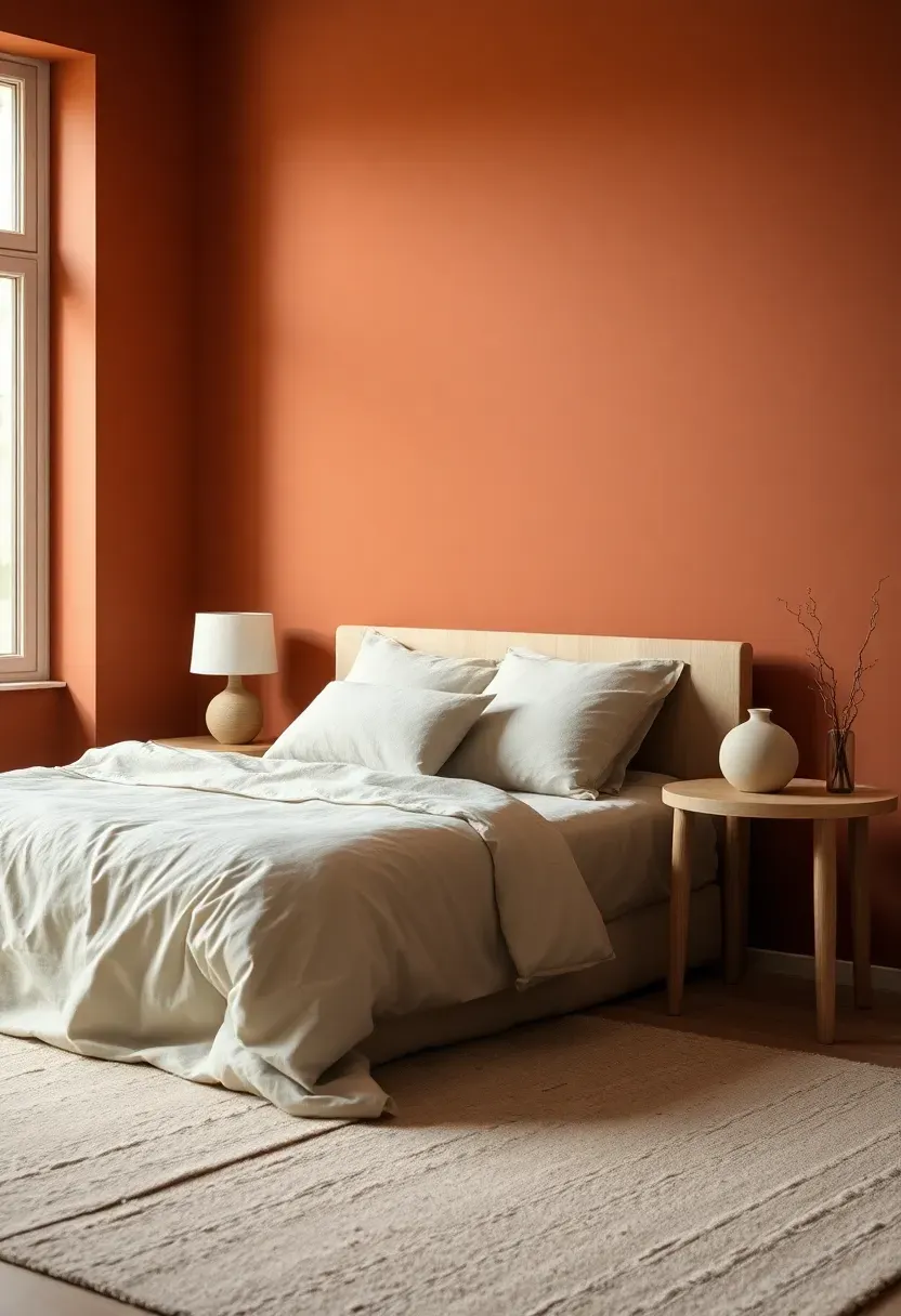 Warm clay accent wall