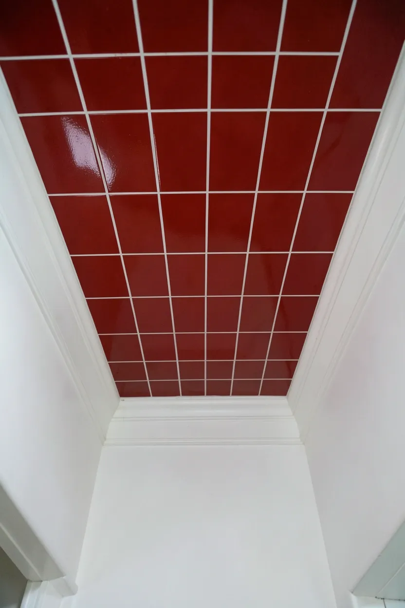 Red Subway Tile Ceiling