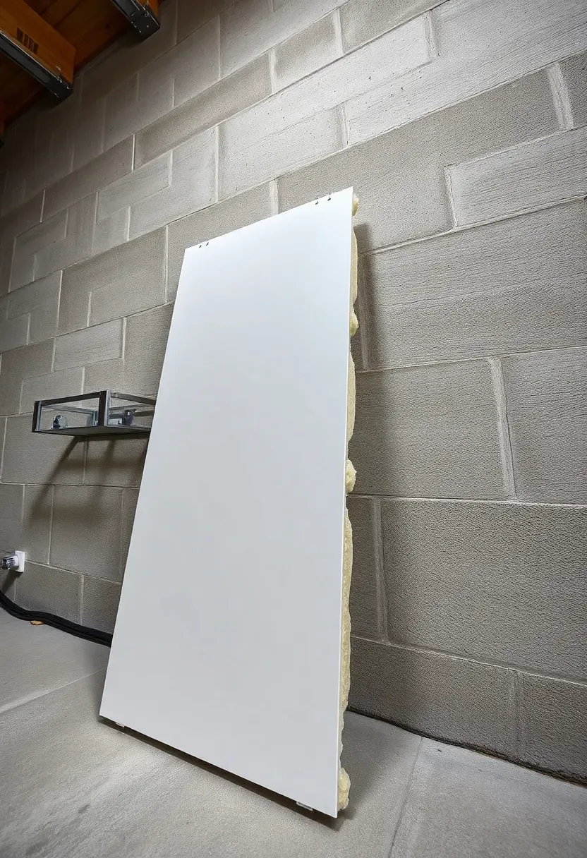 modular basement wall panel system with built-in insulation being installed on a concrete basement wall