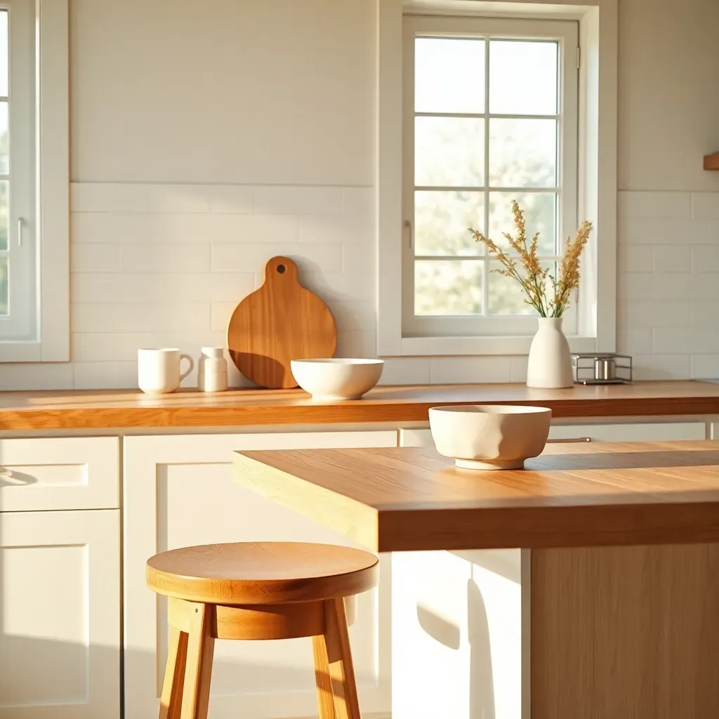 Warm wood breakfast ledge