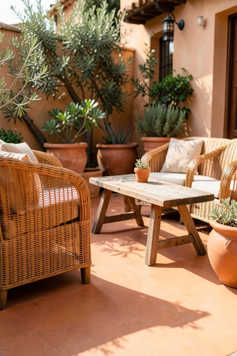 Colored Concrete Patio in Warm Terracotta